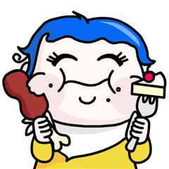 [LINEスタンプ] QQ Blue Hair