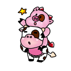 [LINEスタンプ] Boo Cow and Moo Cow