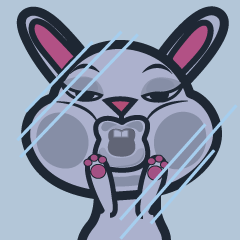 [LINEスタンプ] rounded face rabbit