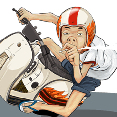 [LINEスタンプ] mr.Michard and his scooter