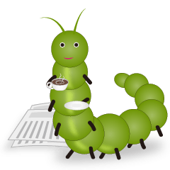 [LINEスタンプ] Green bean caterpillar