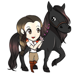[LINEスタンプ] Singer Puifai ＆ Haya the friesian horse