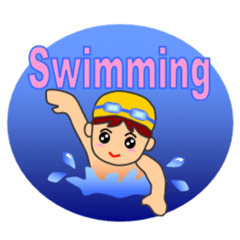 [LINEスタンプ] Swimming Stickerの画像（メイン）