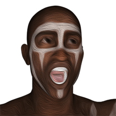 [LINEスタンプ] Black Face Oil Paint