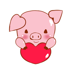 [LINEスタンプ] Little-heart Pig