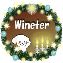 [LINEスタンプ] 冬【年末年始】白い仔犬の画像（メイン）