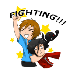 [LINEスタンプ] Pon with friend Firebrand world