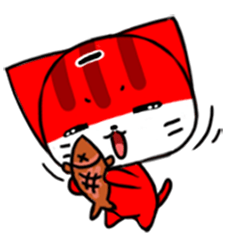 [LINEスタンプ] Three eyes cat of the Two