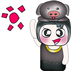 [LINEスタンプ] Mr. Hemura. I love pig. ^__^