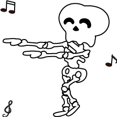 [LINEスタンプ] Boonma skeleton (step dance) - Animated