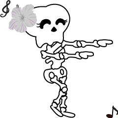 [LINEスタンプ] Boonme skeleton (step dance) - Animated