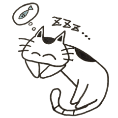 [LINEスタンプ] 手書きなふつーの猫スタンプ