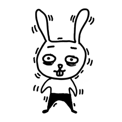 [LINEスタンプ] drowsy rabbit