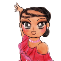 [LINEスタンプ] ballroom dance latin girl