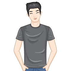[LINEスタンプ] A young man in a gray shirtの画像（メイン）