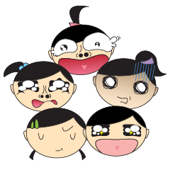 [LINEスタンプ] Five brothers paint