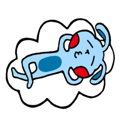 [LINEスタンプ] Blue Lazy Rabbit