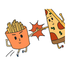 [LINEスタンプ] Pizza xi and French fries xi