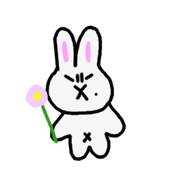 [LINEスタンプ] けわしいかおのうさぎ