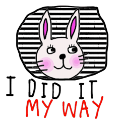 [LINEスタンプ] Bunny, I did it my way.(English version)