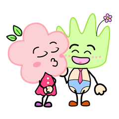 [LINEスタンプ] Miss flower＆Mr. grass