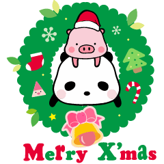 [LINEスタンプ] パンダと豚のクリスマス編(Ellya)