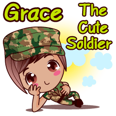 [LINEスタンプ] Grace The Cute Soldierの画像（メイン）