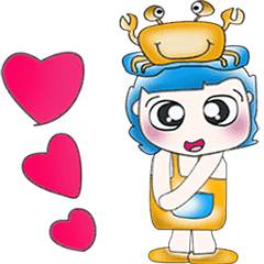 [LINEスタンプ] Mr. Kaito. Hello！ I love Sea crab.^__^