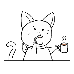 [LINEスタンプ] Would you like a cup of coffee？