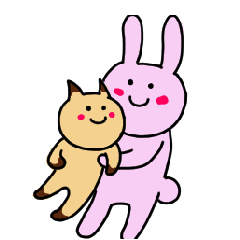 [LINEスタンプ] うさぎと猫の仲良しやりとり