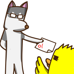 [LINEスタンプ] chick and friend's daily: teacher Husky