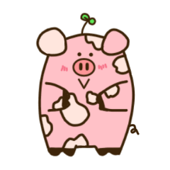 [LINEスタンプ] Mumu The chubby pig (English ver.)