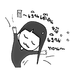 [LINEスタンプ] funny Girl bangs hair