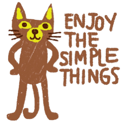 [LINEスタンプ] Brown Meaw ; Simple catの画像（メイン）