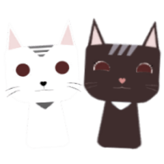 [LINEスタンプ] Black and white cat's life