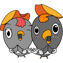 [LINEスタンプ] Hornbill cute girls 1