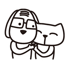 [LINEスタンプ] The Old Dog ＆ Fat Cat's Daily Life 1