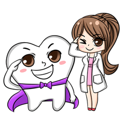 [LINEスタンプ] Happy lovely dentist and smart tooth