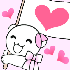 [LINEスタンプ] 愛をつかめ 福猫の桜とひまわりが応援の画像（メイン）