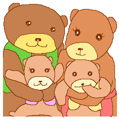 [LINEスタンプ] 「はひふな」クマ家族の画像（メイン）