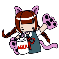 [LINEスタンプ] Milk meow meow