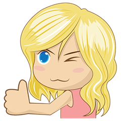 [LINEスタンプ] Cute Blonde Girl