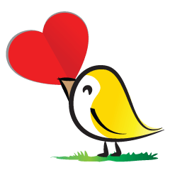 [LINEスタンプ] Bird with greeting cardの画像（メイン）