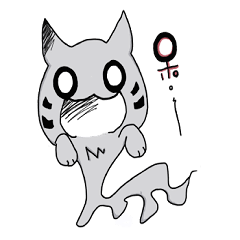 [LINEスタンプ] zero cat and Q sheep