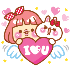 [LINEスタンプ] Lin Lin and Machi rabbit are moving up！