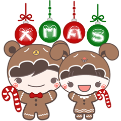 [LINEスタンプ] MoMo ＆ GoGo ( Xmas ＆ New Year )の画像（メイン）