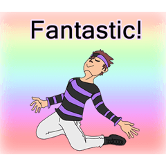 [LINEスタンプ] Purple ＆ Black Stripe