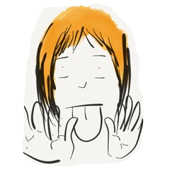 [LINEスタンプ] A Little Girl Short Hair Moodの画像（メイン）