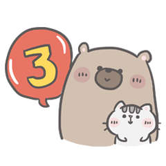 [LINEスタンプ] Mr. bear and his cutie cat 3