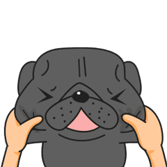 [LINEスタンプ] 動く！黒パグ 3の画像（メイン）